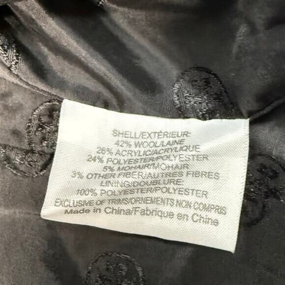 TORY BURCH Tweed Wool Blend Evening Career Jacket Size 6 Blue Black - Picture 7 of 7